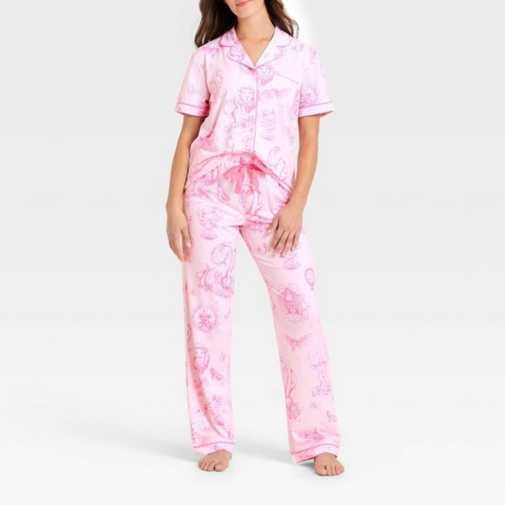 Katie Kime Wicked Two Piece Pajama Set Pink Glinda Oz Size Small NWT